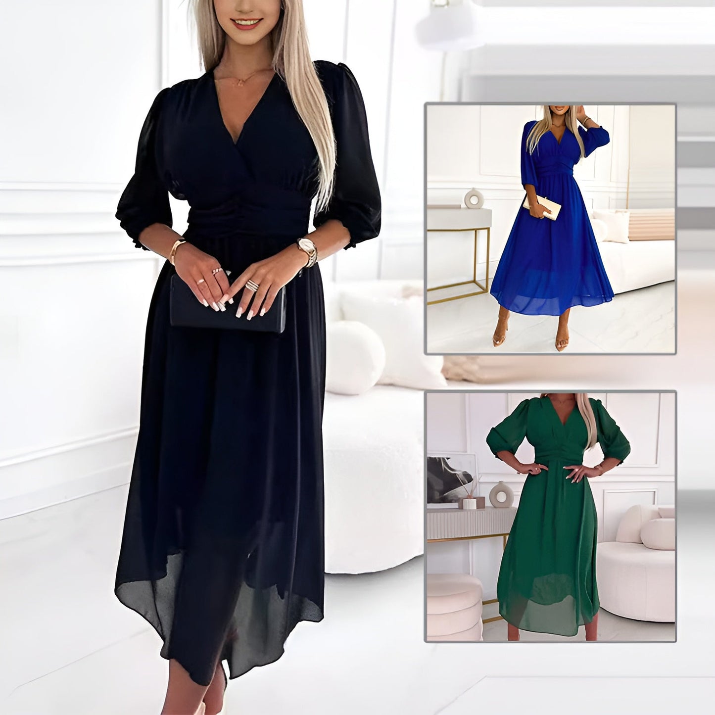Apolonia – Elegancka letnia sukienka z ultralekkiego jedwabnego szyfonu