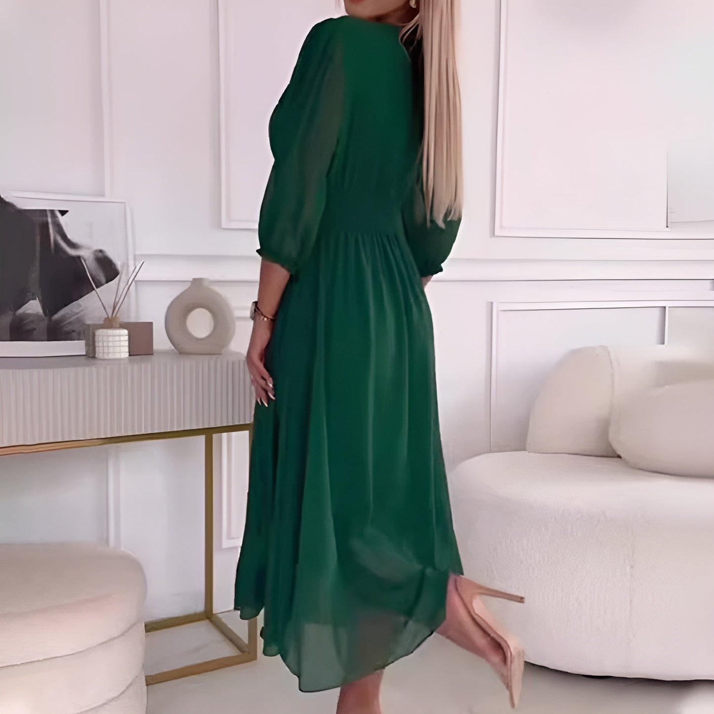Apolonia – Elegancka letnia sukienka z ultralekkiego jedwabnego szyfonu