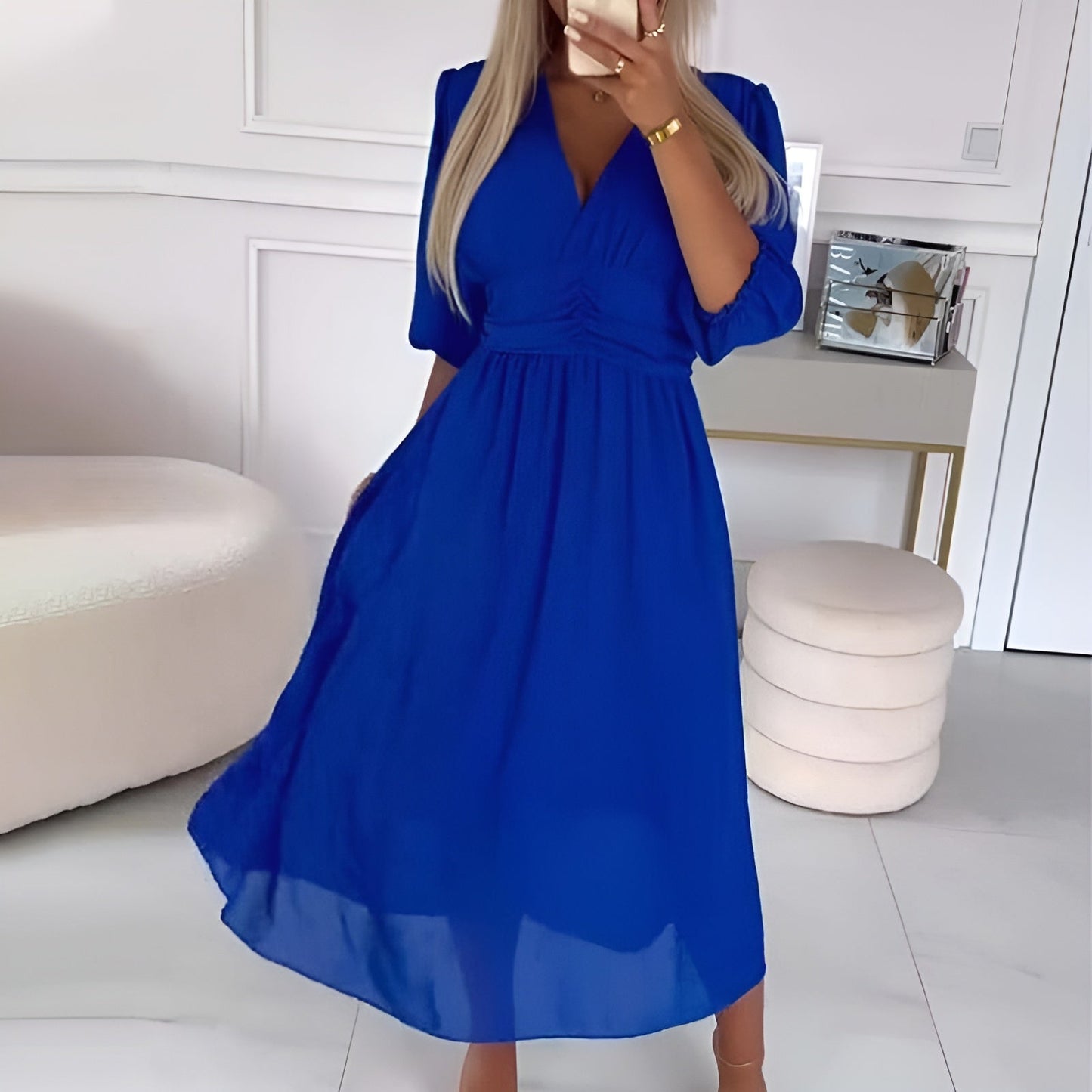 Apolonia – Elegancka letnia sukienka z ultralekkiego jedwabnego szyfonu