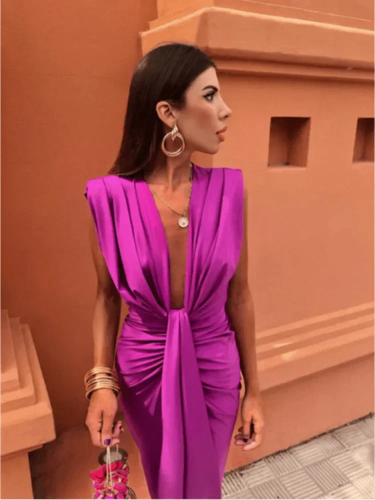 Nikola | Elegancka Drapowana Sukienka