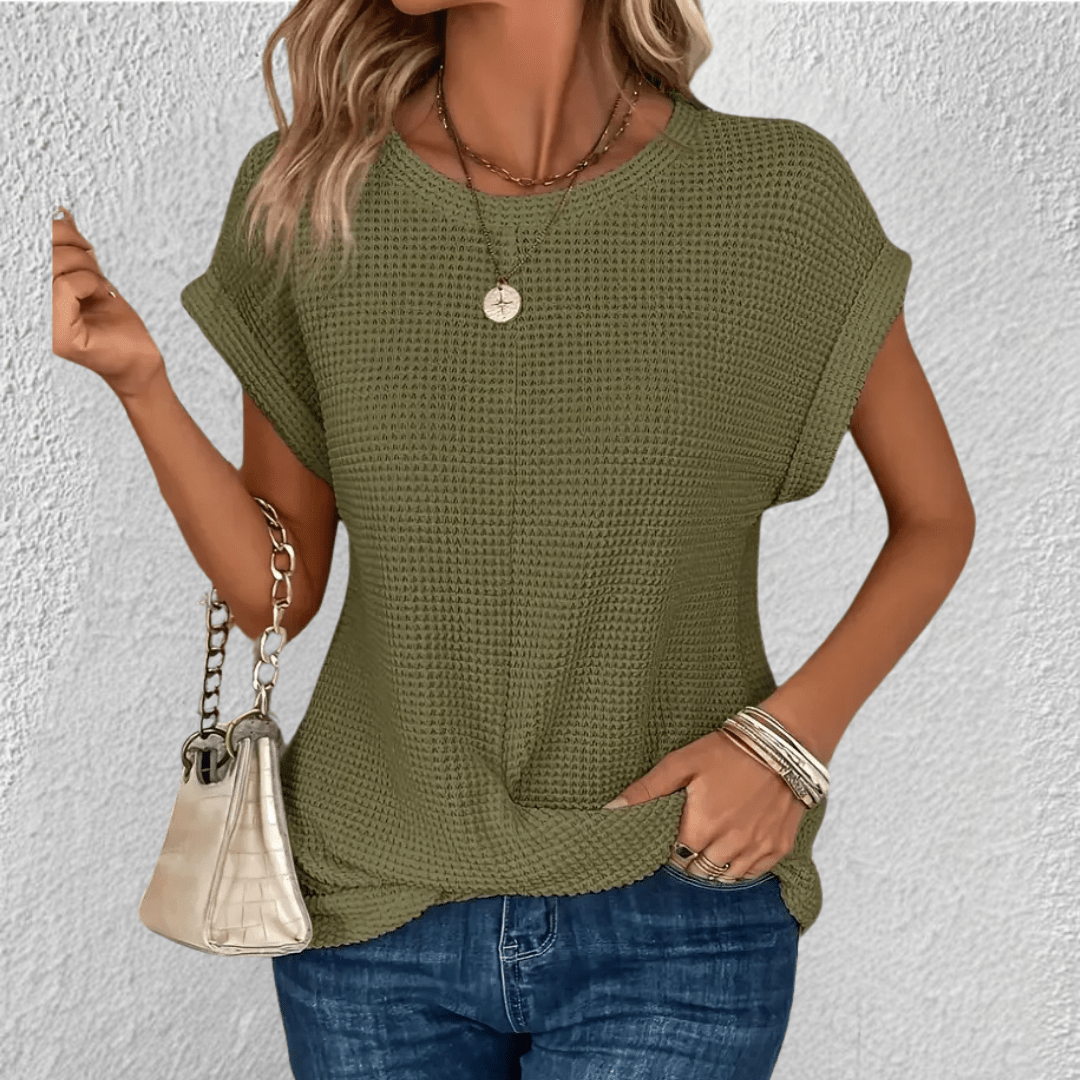 Dzianinowy top Luna Waffle