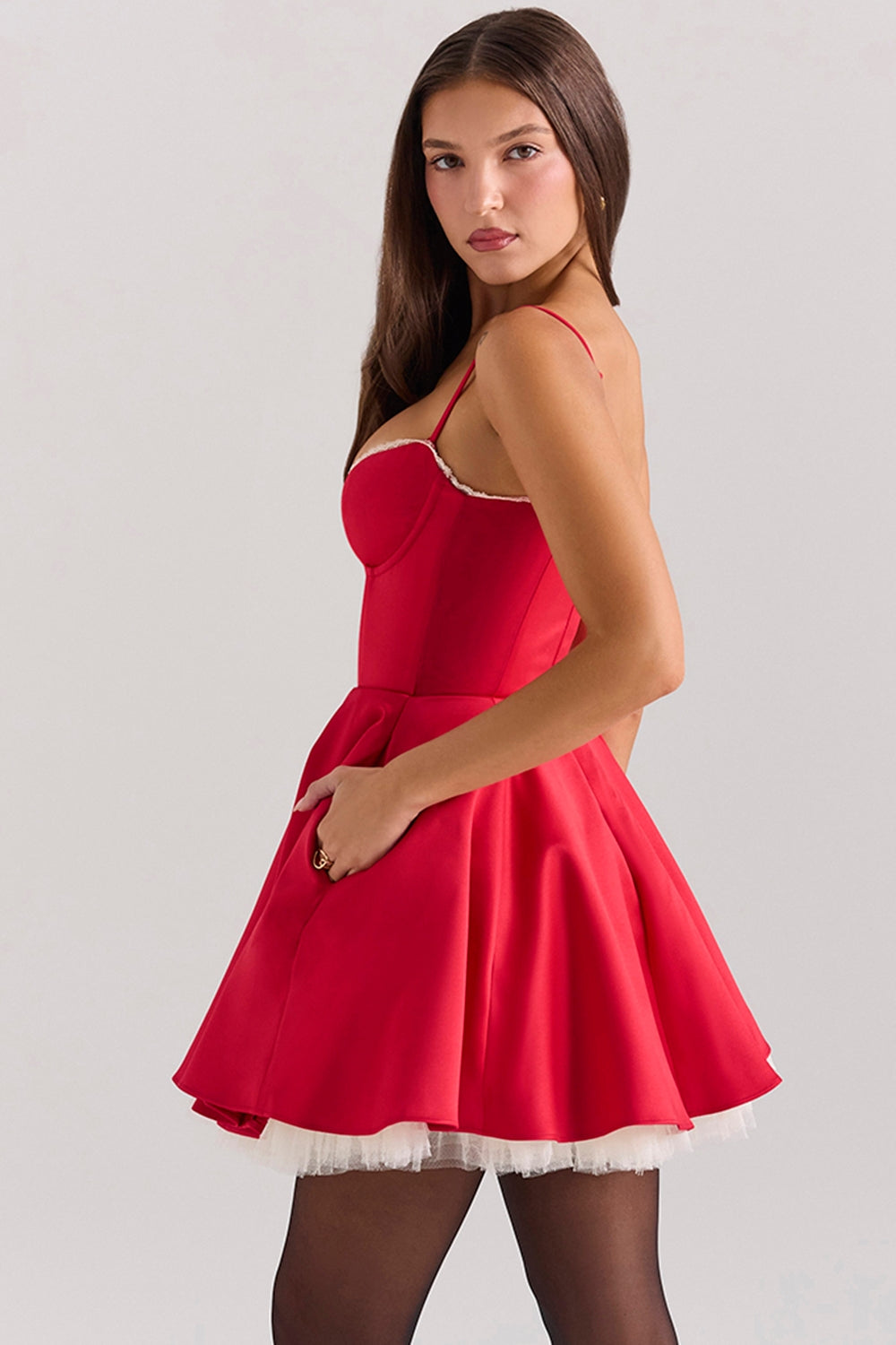 Selena Mini Sukienka – Czerwona