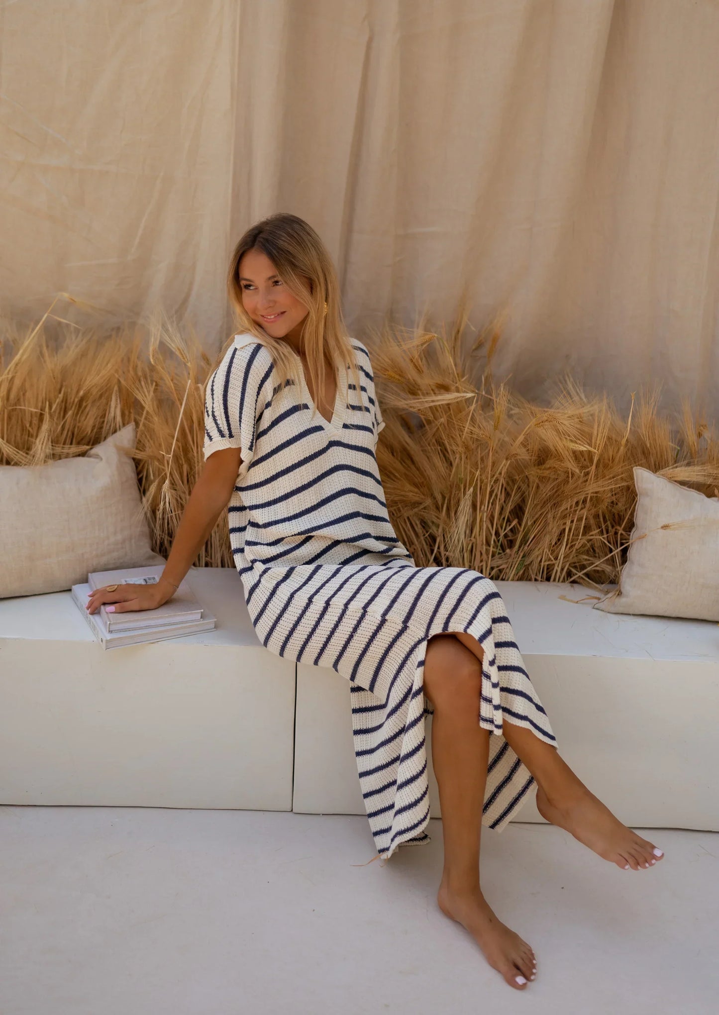 Sophia™ | Letnia sukienka z dzianiny w paski