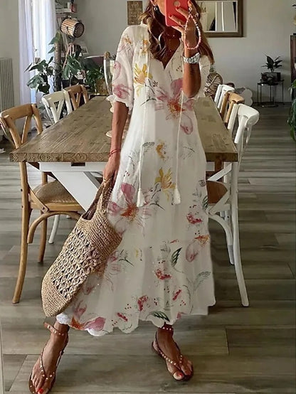 Iga | Boho sukienka z rozcięciem z przodu