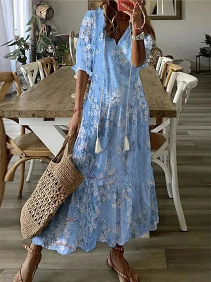 Iga | Boho sukienka z rozcięciem z przodu