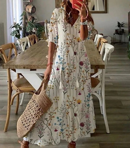 Iga | Boho sukienka z rozcięciem z przodu