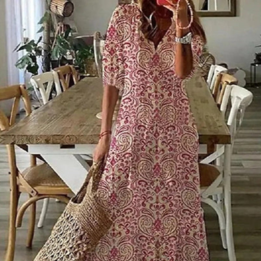 Sabina | Boho sukienka maskująca brzuch