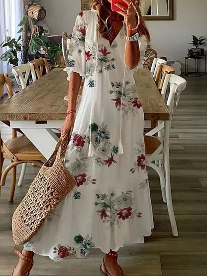Iga | Boho sukienka z rozcięciem z przodu
