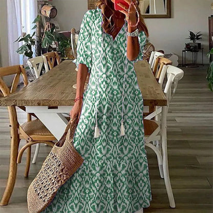 Sabina | Boho sukienka maskująca brzuch