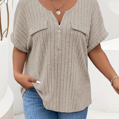 Natalia – Teksturowana Koszulka Plus Size