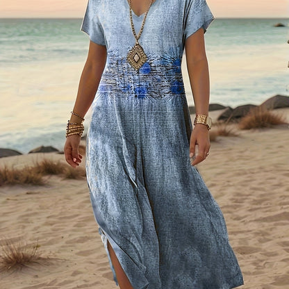 Renata – Sukienka Maxi W Tropikalny Print