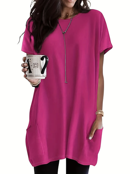 Karina – Luźna Koszulka Plus Size Z Kieszeniami