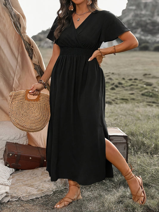 Sukienka Plus Size z Marszczeniem w Talii – Wiktoria