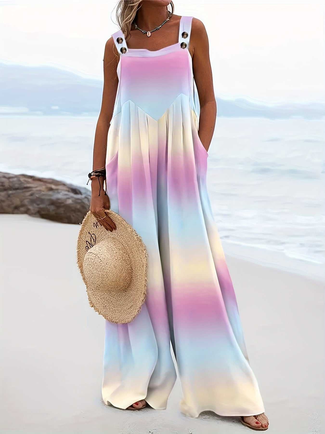 Patrycja - Kombinezon Tie-Dye Pasiasty