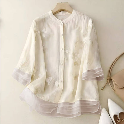 Klaudia | Elegancka bluzka z lekkiej bawełny