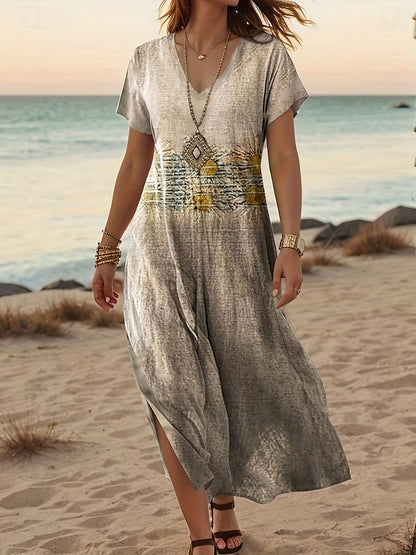 Renata – Sukienka Maxi W Tropikalny Print