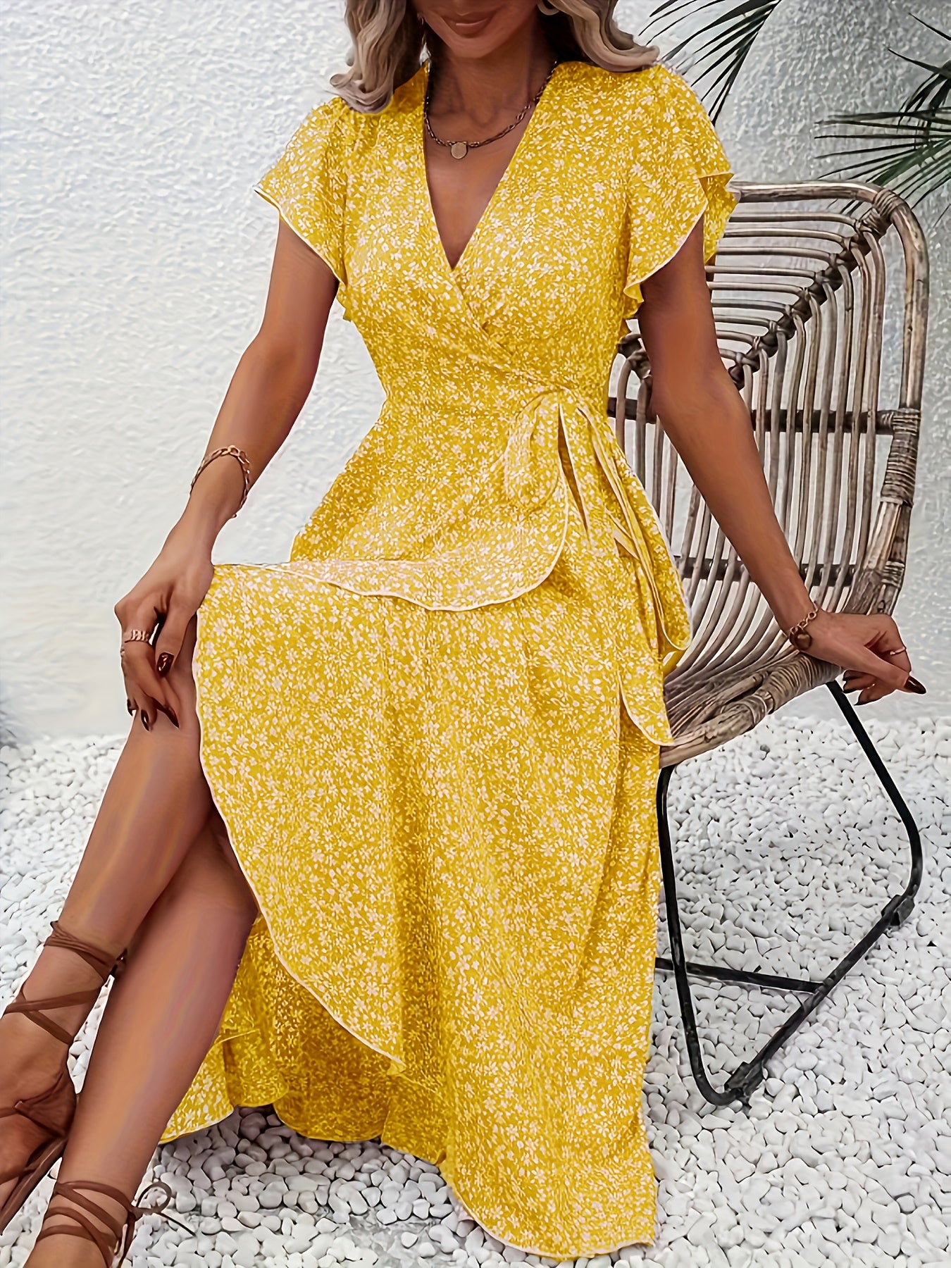 Lilianna / Czerwona Sukienka Kwiatowa