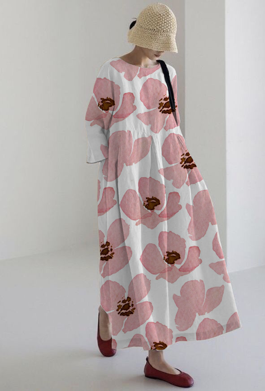 MAE - ELEGANCKA WIOSENNA SUKIENKA W KWIATOWE KWIATY