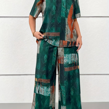 Kinga - Vintage Zestaw z Krótkim Rękawem