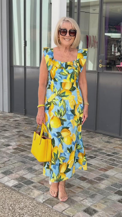 Limón – Letnia sukienka z nadrukiem cytryny