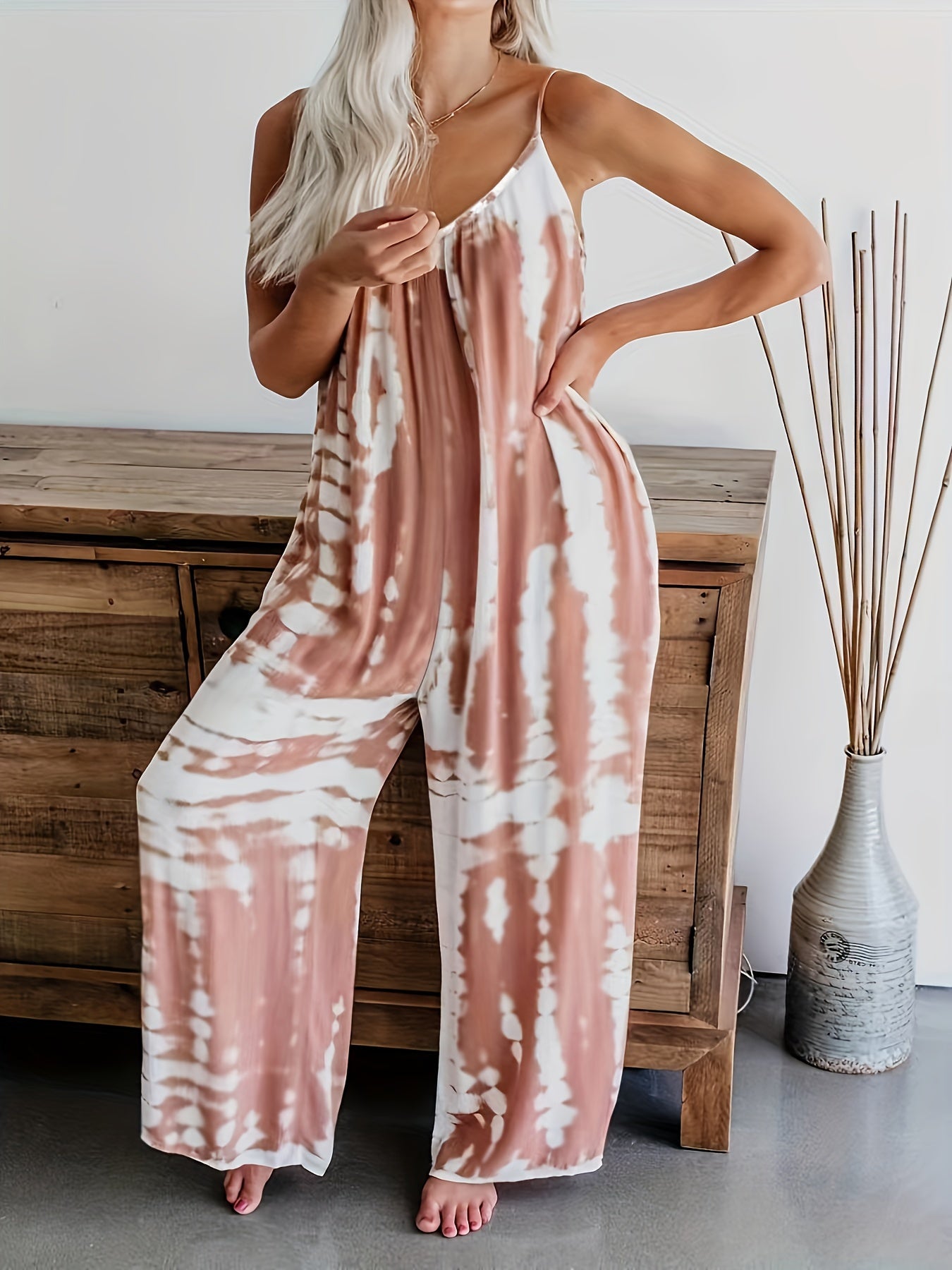 Bianka - Kombinezon Tie-Dye Na Ramiączkach