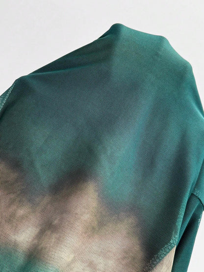 Sukienka maxi z marszczeniami tie-dye