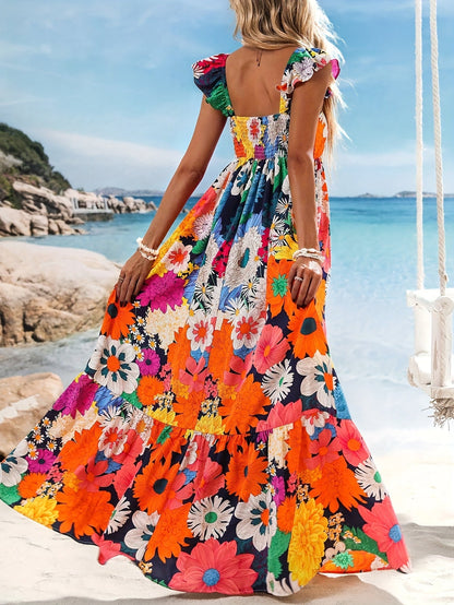 Kinga – Błyszcząca Sukienka Maxi Z Odsłoniętymi Ramionami