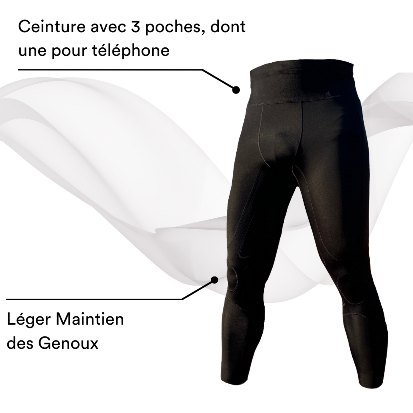 Wioletta / Legginsy do biegania z delikatnym wsparciem kolan