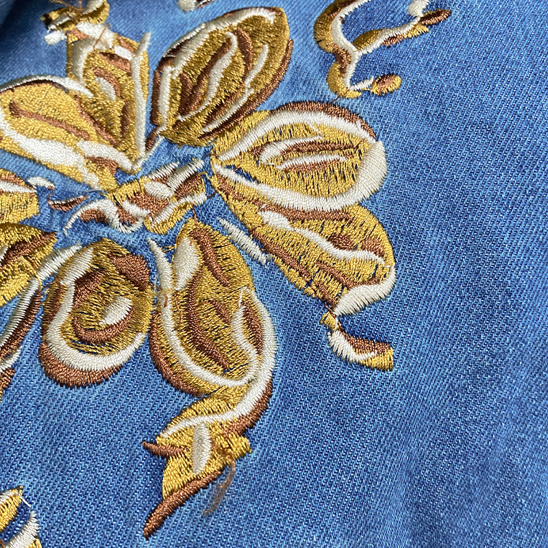 Męski, letni, casualowy, klasyczny, westernowy styl, jeansowy kombinezon z haftem Tencel