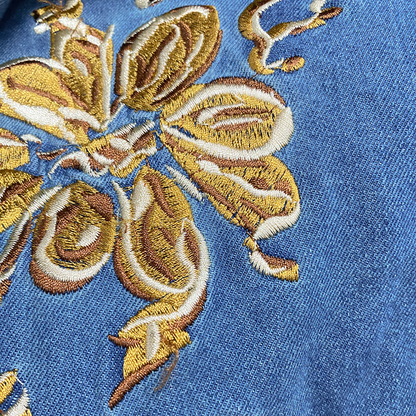 Męski, letni, casualowy, klasyczny, westernowy styl, jeansowy kombinezon z haftem Tencel