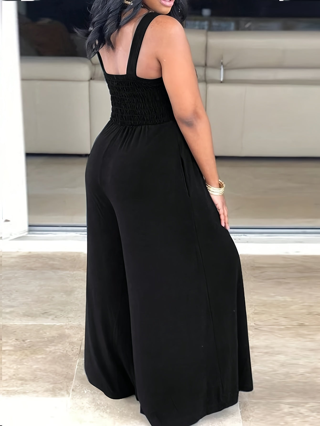 Eliza - Kombinezon Off-Shoulder z Kieszeniami