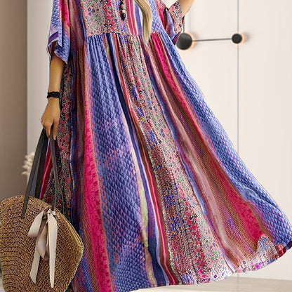 Honorata – Sukienka Maxi W Plemiennym Stylu