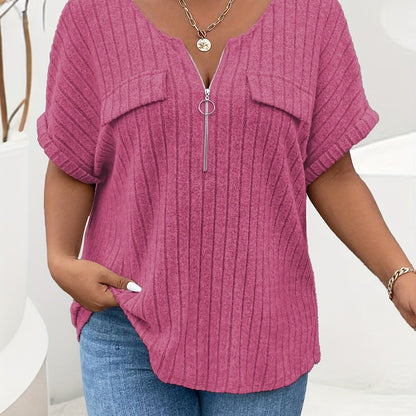Natalia – Teksturowana Koszulka Plus Size