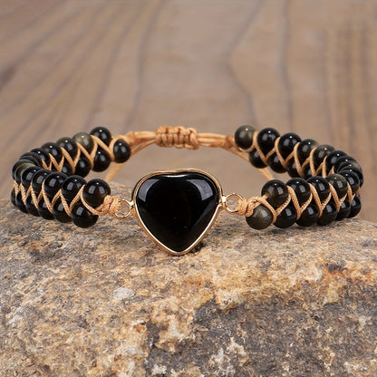 Magdalena - Czarna Dwuwarstwowa Bransoletka