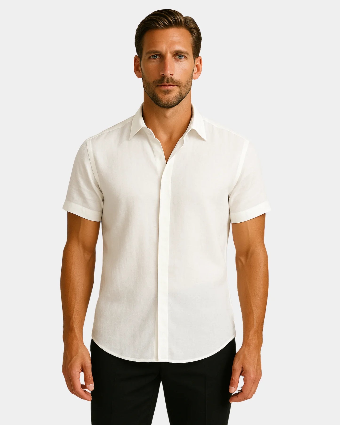 Marek – Biała koszula lniana