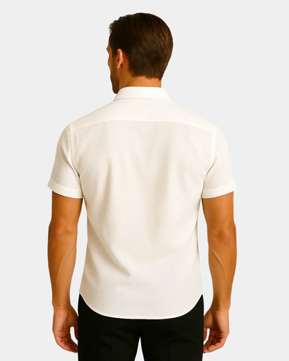 Marek – Biała koszula lniana