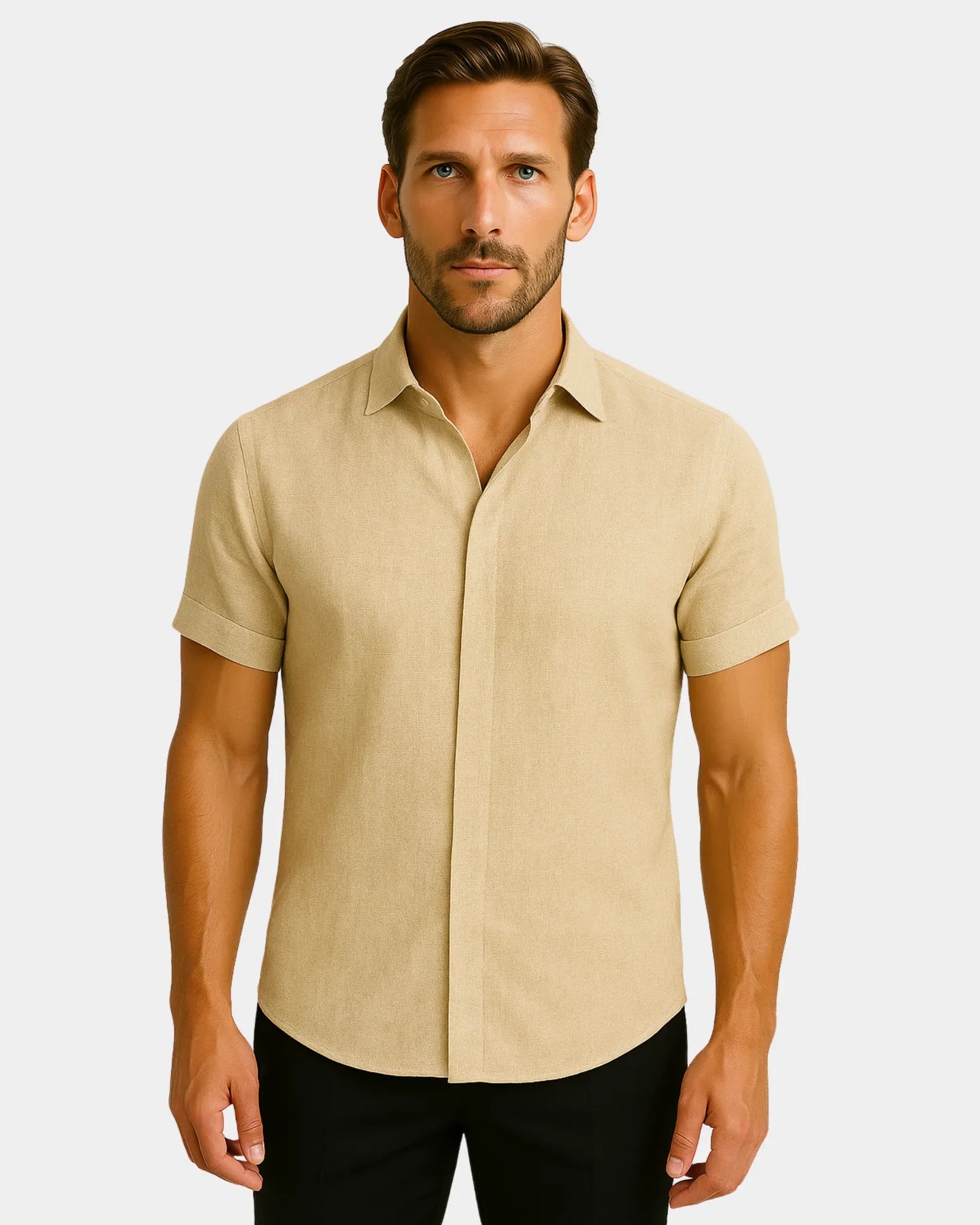 Marek – Koszula lniana khaki