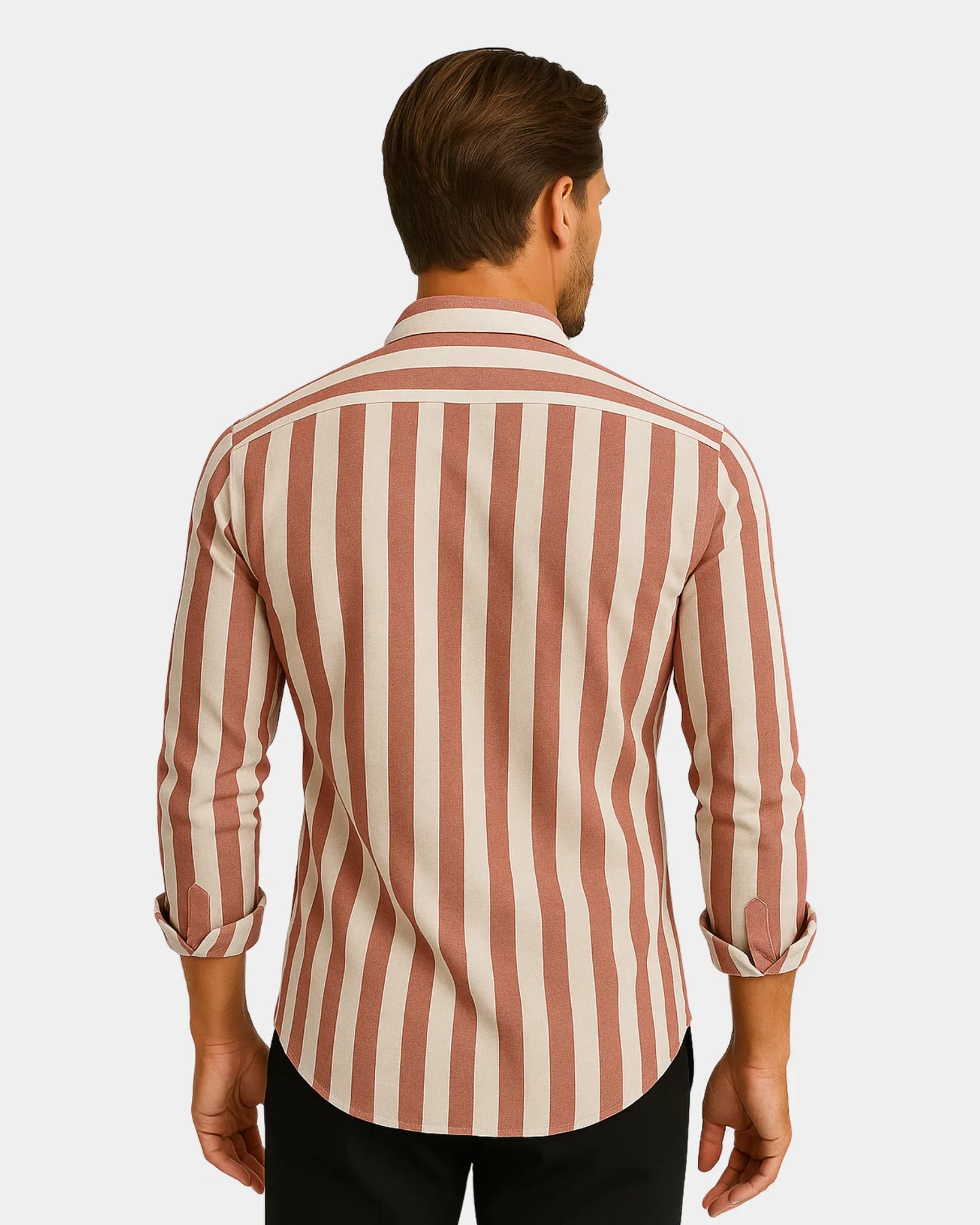 Marek – Lniana Koszula Czerwono-Biała