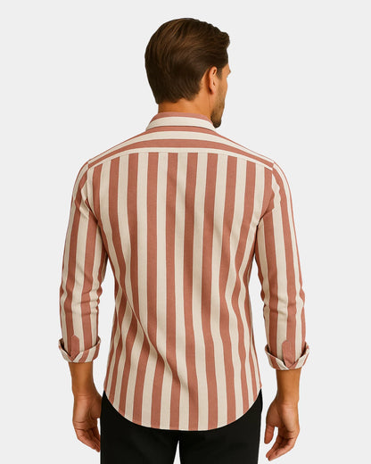 Marek – Lniana Koszula Czerwono-Biała