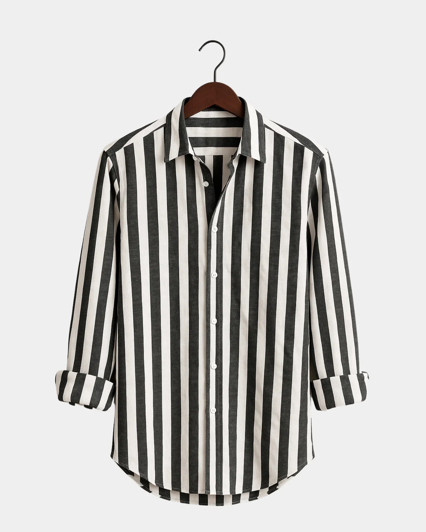 Krzysztof – Lniana Koszula Czarno-Biała