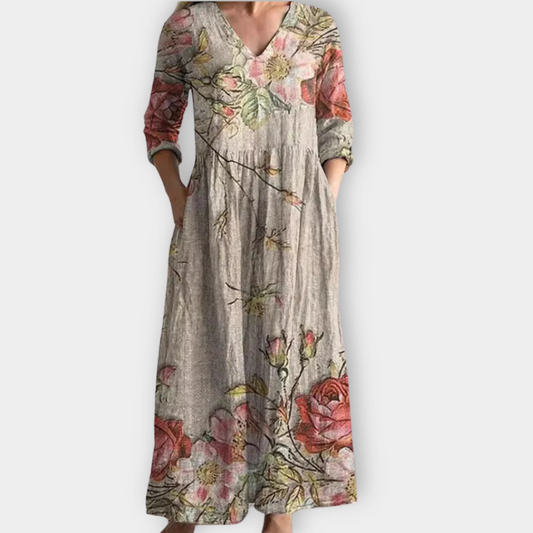 Theodelinde | Sukienka boho maxi wykonana z miękkiej, najwyższej jakości tkaniny