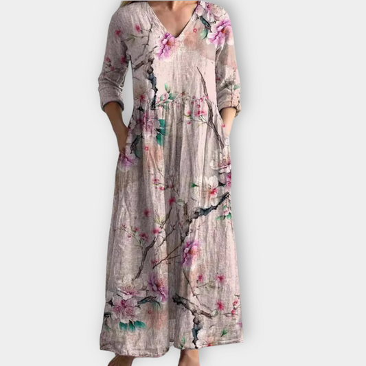 Radegunda | Sukienka boho maxi wykonana z miękkiej, najwyższej jakości tkaniny