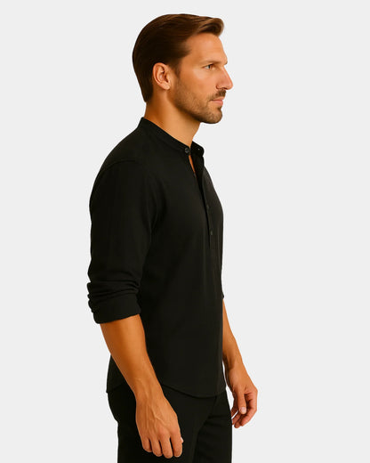 Marek – Lniana Koszula Czarna