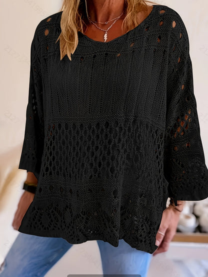 Klaudia – Plus Size Bluza Z Wycięciami