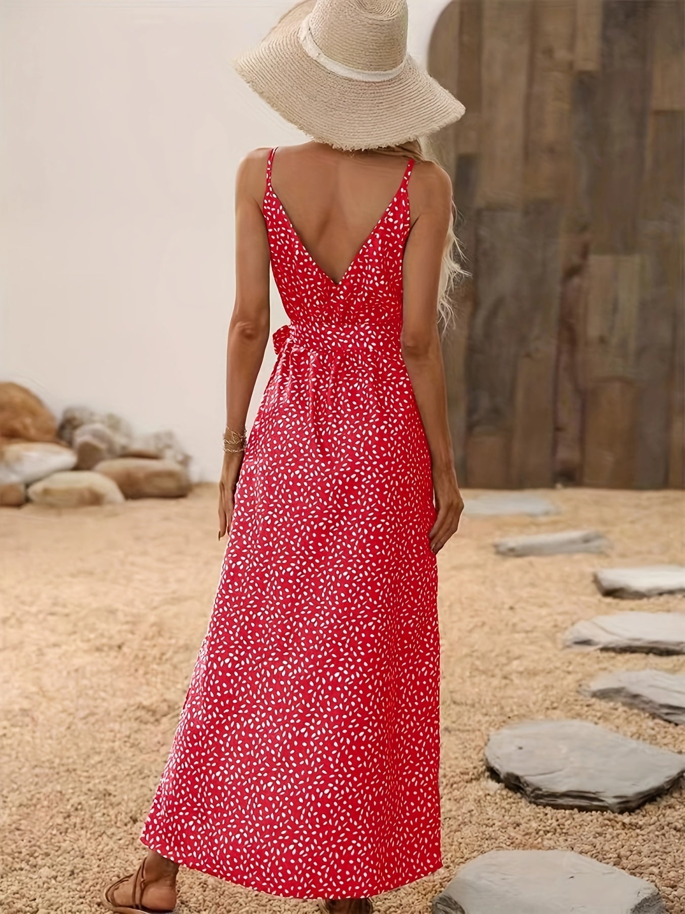 Klaudia – Niebieska Sukienka Maxi Z Rozcięciem