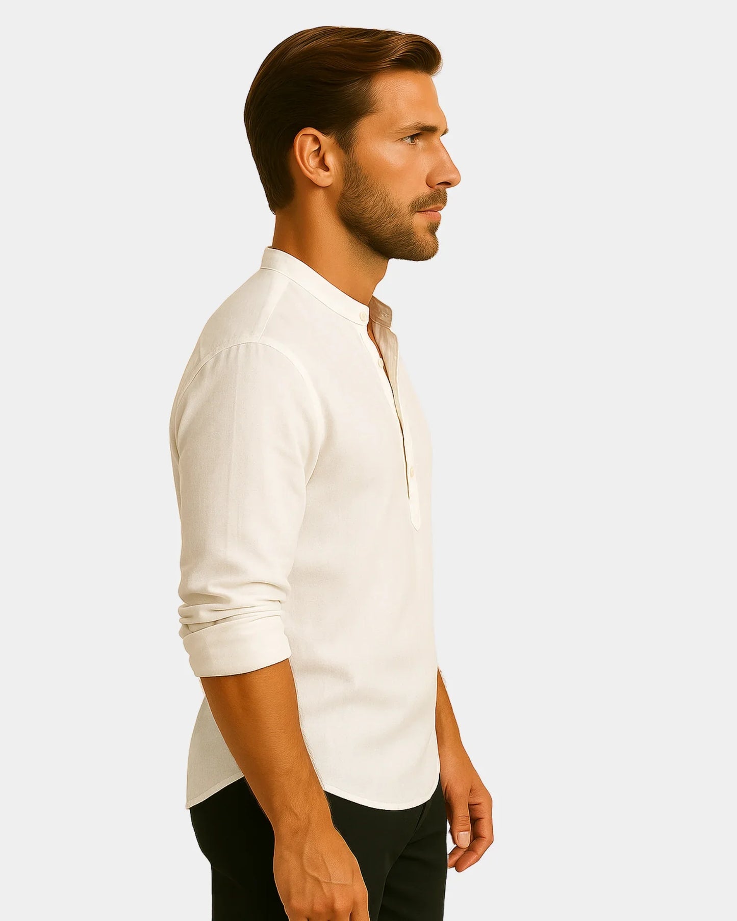 Maksym – Biała Koszula z Lnu