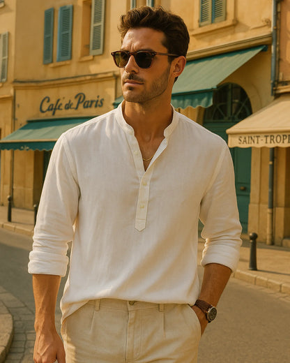 Maksym – Biała Koszula z Lnu