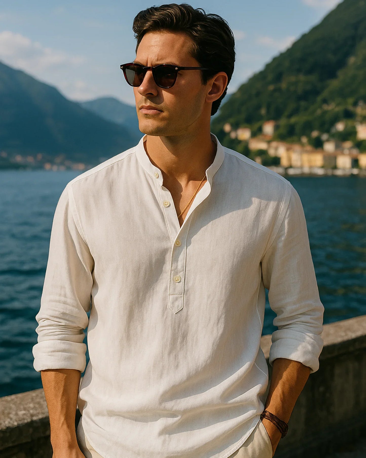 Maksym – Biała Koszula z Lnu