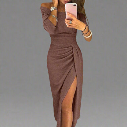 Lena | Elegancka sukienka z odkrytymi ramionami