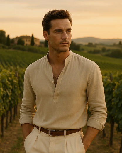 Marek – Lniana Koszula Khaki